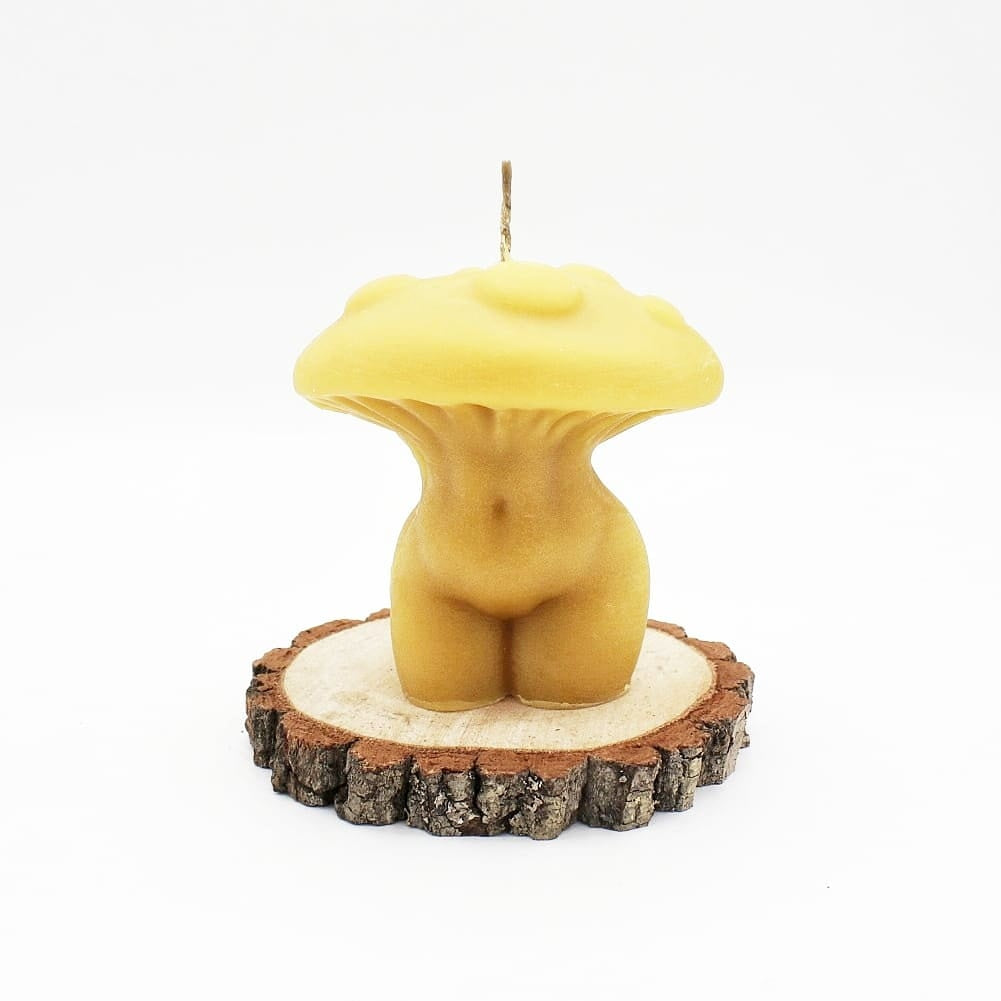 Local Beeswax Candle - Mushroom Goddess